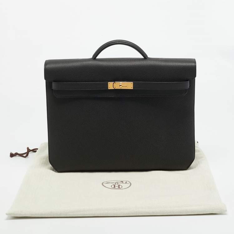 Pre Owned Hermès Kelly Depeches 36 Noir Togo Leather Briefcase