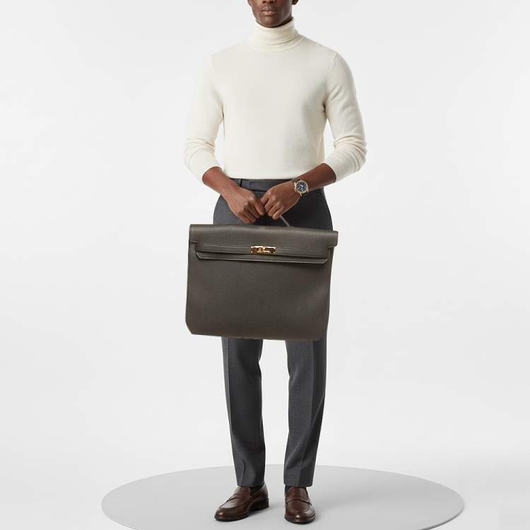 Pre Owned Hermès Kelly Depeches 36 Noir Togo Leather Briefcase