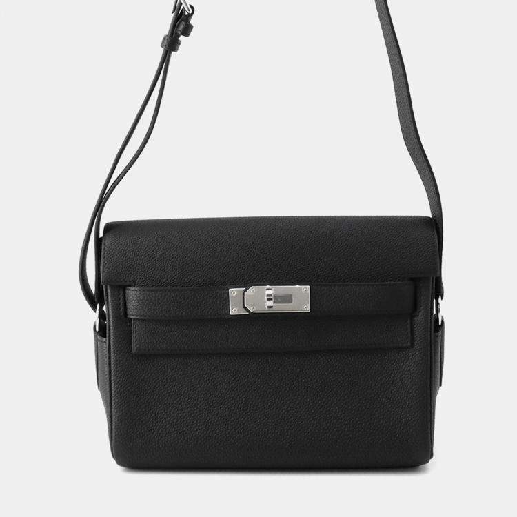 Pre Owned Hermes Kelly Messenger Black Togo Leather Size Pm