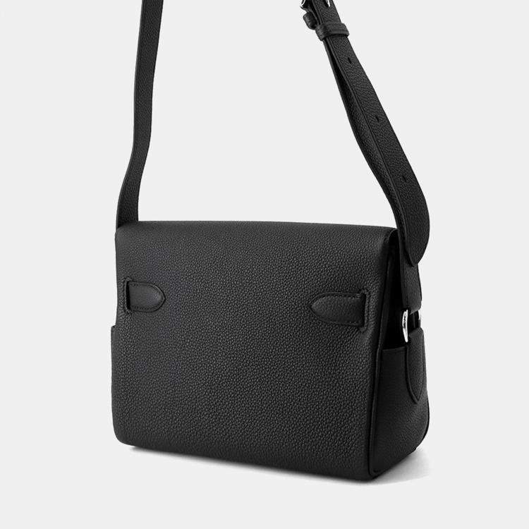 Pre Owned Hermes Kelly Messenger Black Togo Leather Size Pm