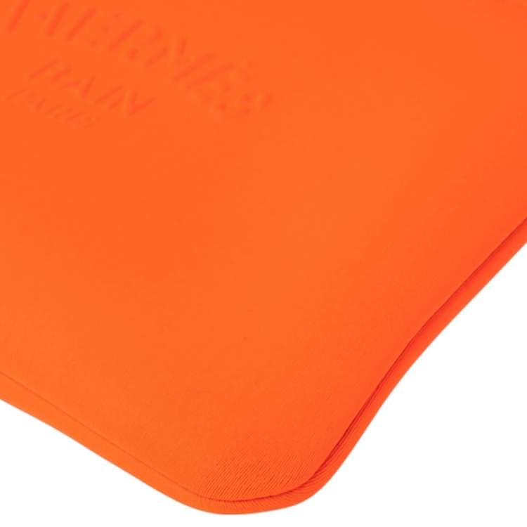 Pre Owned Hermes Neon Orange Neoprene Small Neobain Pouch