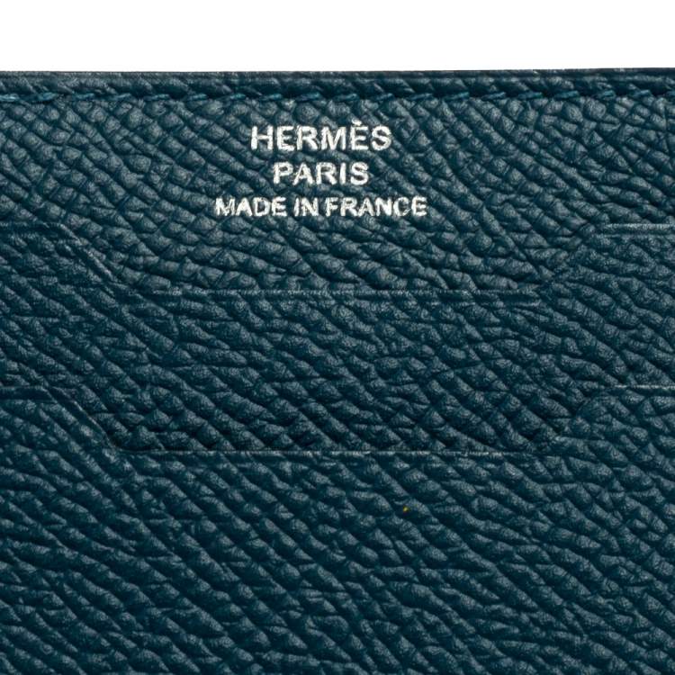 Pre Owned Hermes Vert Cypress Epsom Leather City 3CC Card Holder
