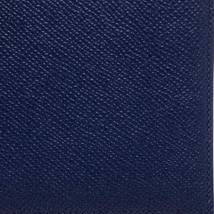 Pre Owned Hermes Blue Nuit Epsom Leather MC² Copernic Compact Wallet