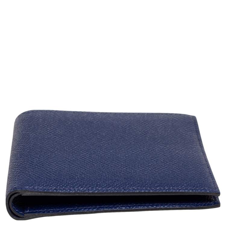 Pre Owned Hermes Blue Nuit Epsom Leather MC² Copernic Compact Wallet
