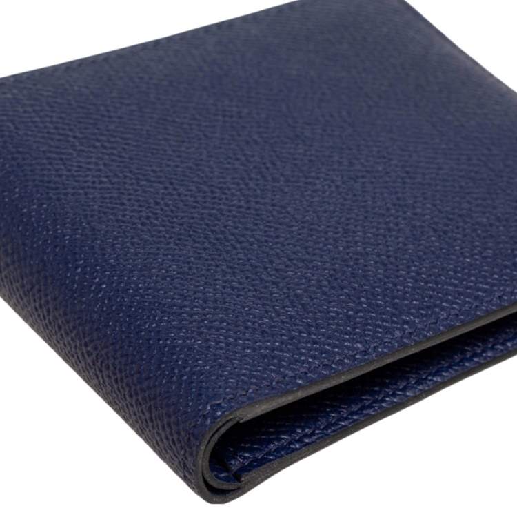 Pre Owned Hermes Blue Nuit Epsom Leather MC² Copernic Compact Wallet