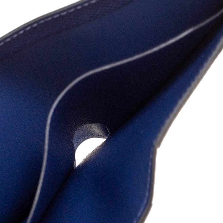 Pre Owned Hermes Blue Nuit Epsom Leather MC² Copernic Compact Wallet