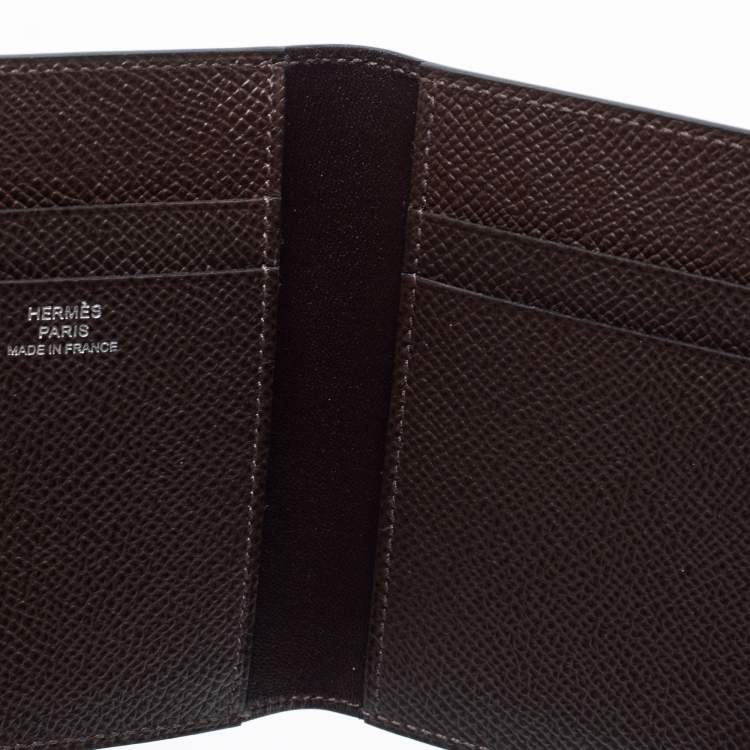 Pre Owned Hermes Ebene Epsom Leather MC² Euclide Card Holder