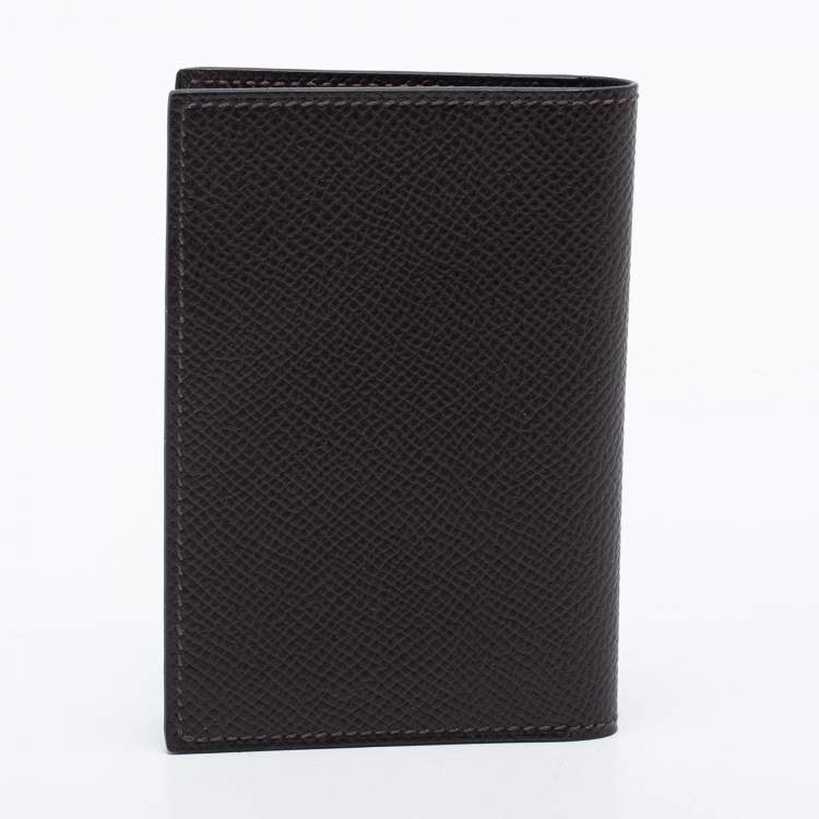 Pre Owned Hermes Ebene Epsom Leather MC² Euclide Card Holder