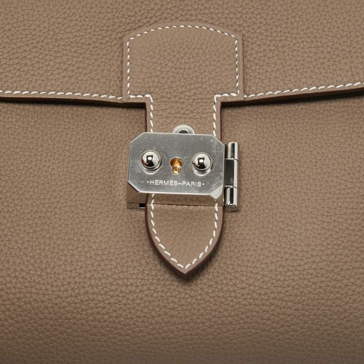 Pre Owned Hermès Etoupe Togo Leather Sac A Depeches 21 Bag