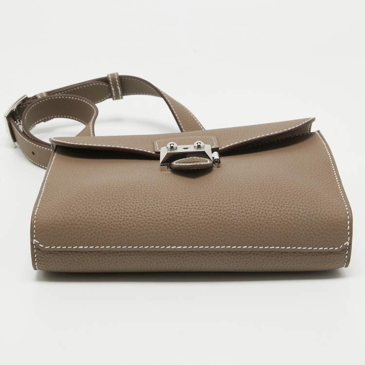 Pre Owned Hermès Etoupe Togo Leather Sac A Depeches 21 Bag