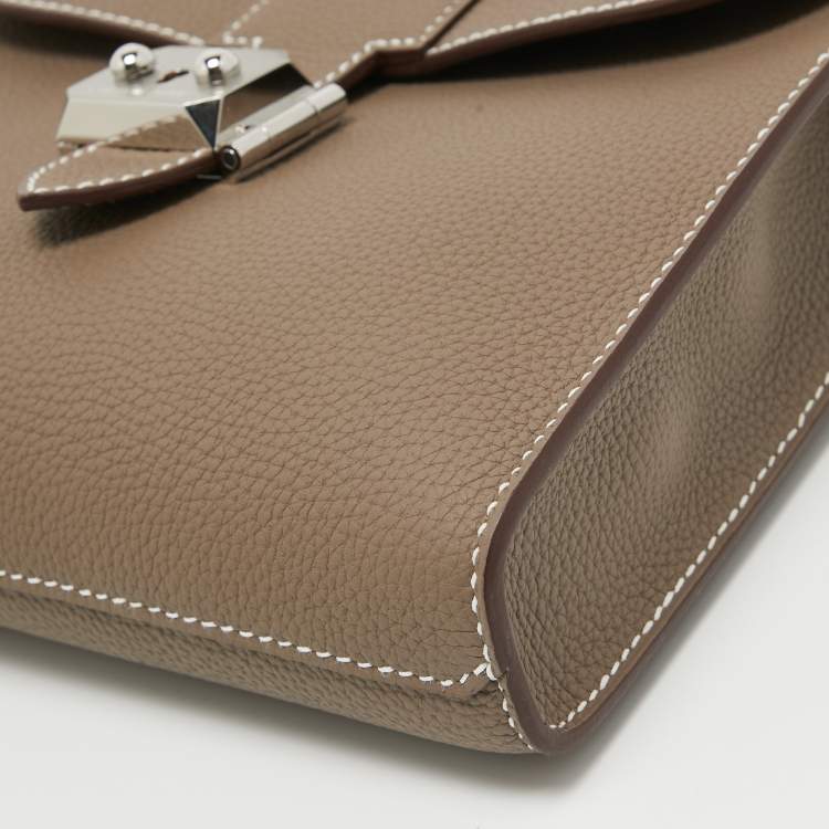 Pre Owned Hermès Etoupe Togo Leather Sac A Depeches 21 Bag