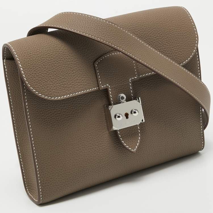 Pre Owned Hermès Etoupe Togo Leather Sac A Depeches 21 Bag