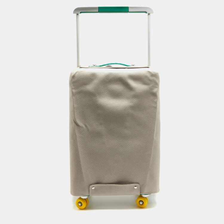 Pre Owned Hermes Vert Vertigo/Ecru Taurillon Regate and Toile H Canvas R.M.S. Trolley Luggage