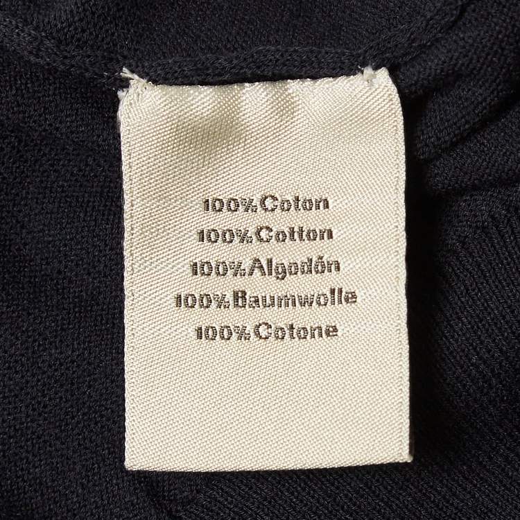 Pre Owned Hermes Navy Blue Cotton Knit Superpose Pullover L