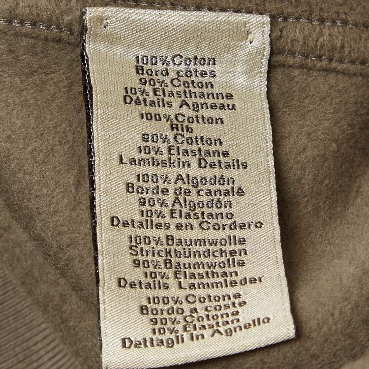 Pre Owned Hermes Grey Leather Applique Cotton Sweatshirt XXL