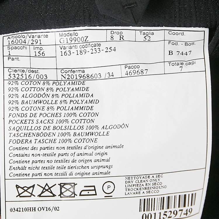 Pre Owned Hermès Black Cotton Jacquard Single Breasted Blazer XL