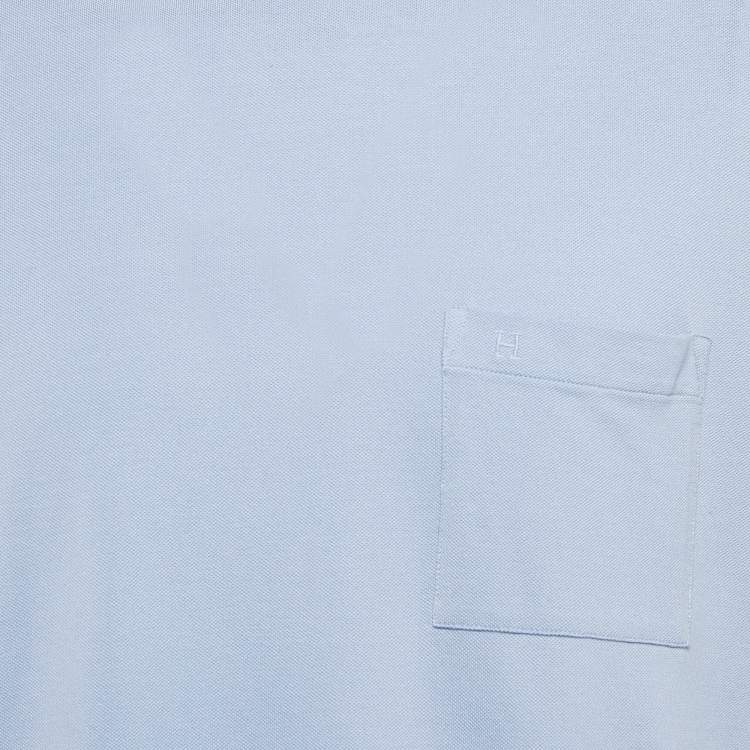 Pre Owned Hermès Lilac Cotton Pique Crew Neck T-Shirt L