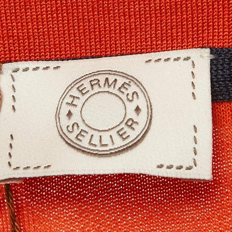 Pre Owned Hermes Orange Cotton Pique Polo T-Shirt XL