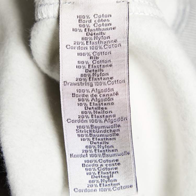 Pre Owned Hermes Grey Cotton Run H Zipped Hooded Sweatshirt L