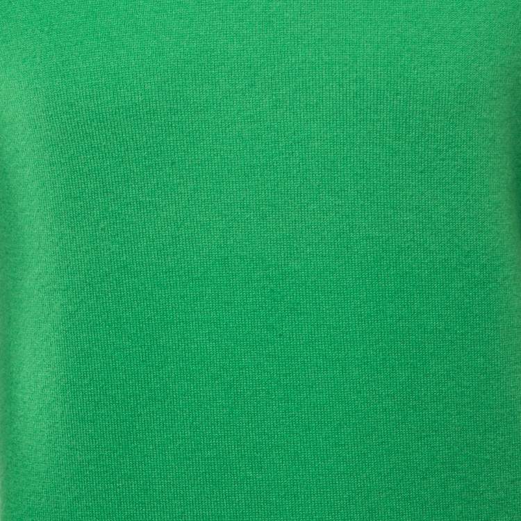 Pre Owned Hermes Green Cashmere V-Neck Sweater S