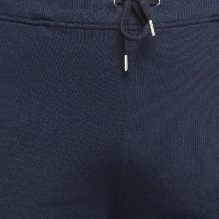 Pre Owned Hermes Navy Blue Cotton Drawstring Joggers XXL