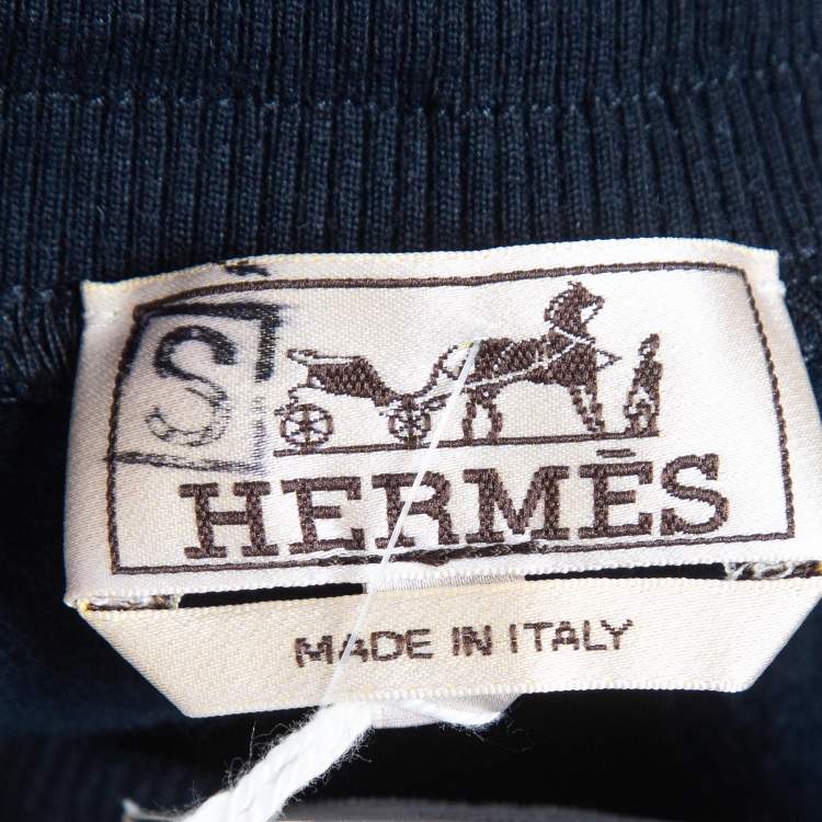 Pre Owned Hermes Navy Blue Cotton Drawstring Joggers XXL