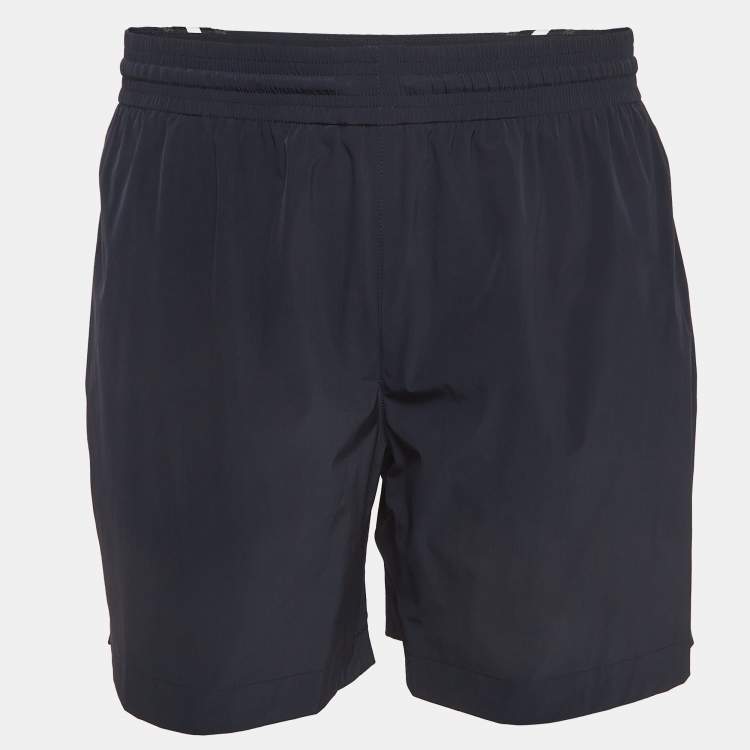 Pre Owned Hermes Navy Blue Synthetic Contrast Trim Short S
