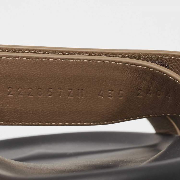 Pre Owned Hermes Brown Leather Chypre Sandals Size 43.5
