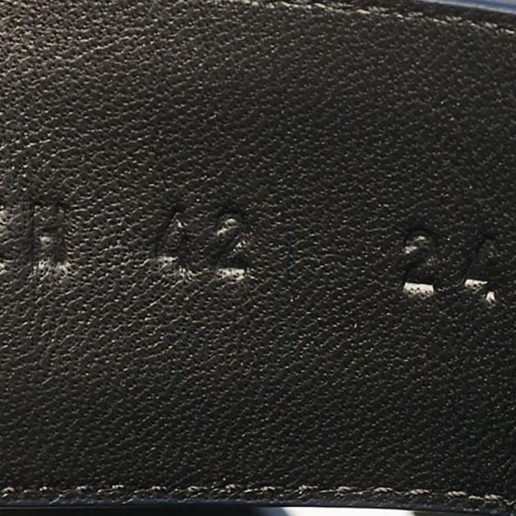 Pre Owned Hermès Navy Blue/Black Leather Chypre Sandals Size 42