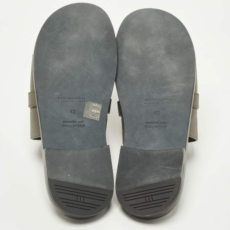 مملوكة مسبقًا Hermes Joker Size 42 Brown Leather Slide Sandals