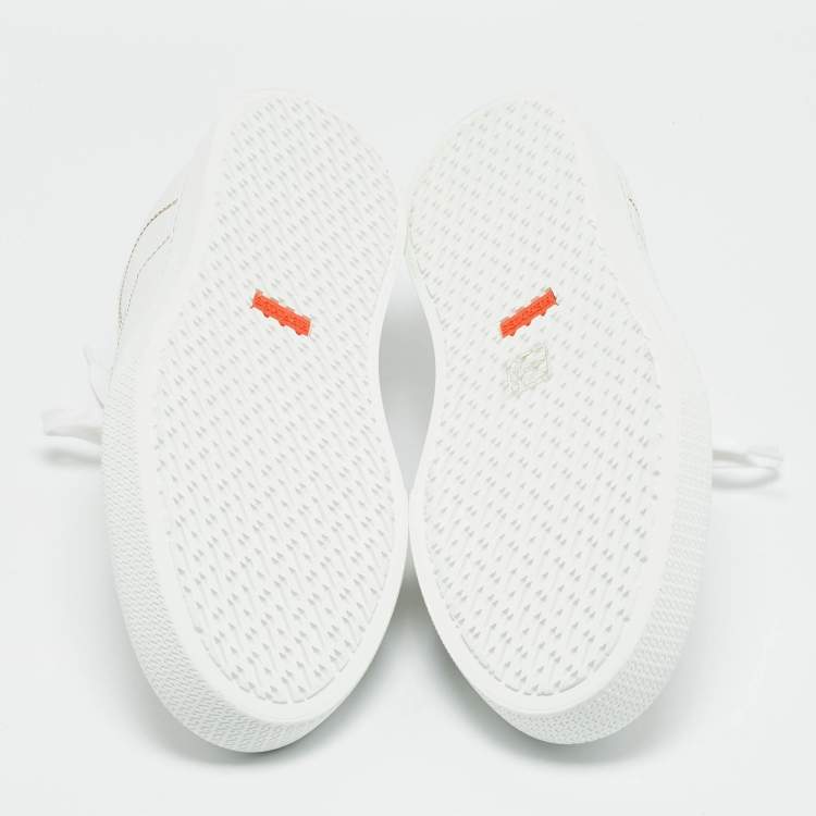 Pre Owned Hermes Keep Size 43 White Leather Mules Sneakers 