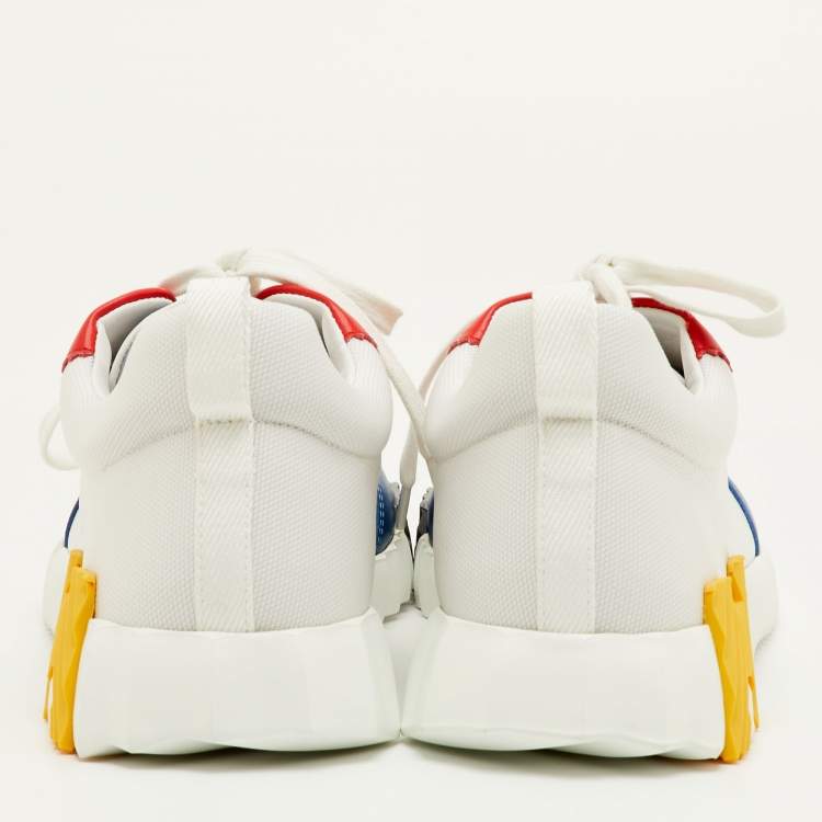 Pre Owned Hermes Bouncing Size 42 Multicolor Canvas and Leather Sneakers