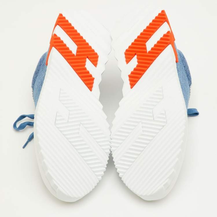 مملوكة مسبقًا Hermes Bouncing Size 42 Blue/White Denim and Leather Sneakers