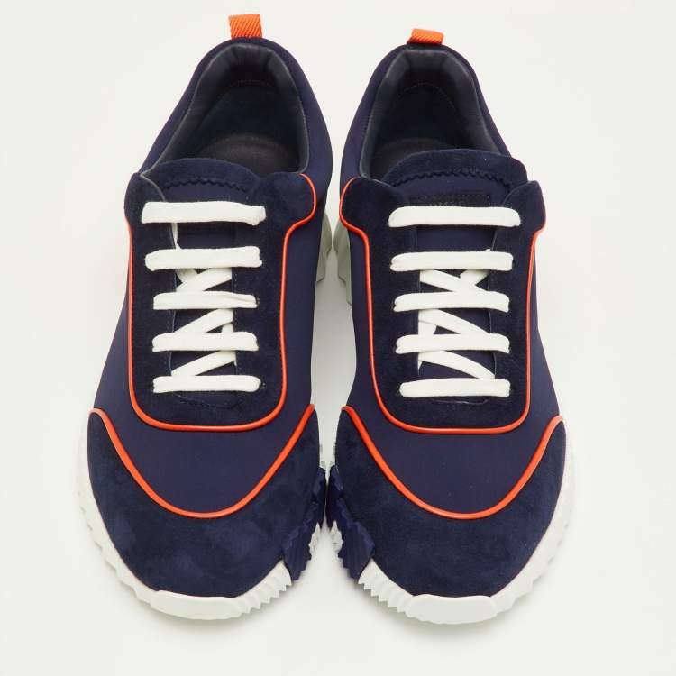 Pre Owned Hermès Bouncing Size 42 Multicolor Neoprene and Suede Low Top Sneakers