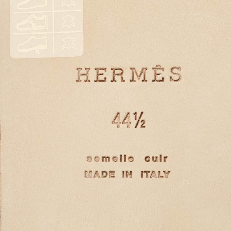 مملوكة مسبقًا Hermès Izmir Size 44.5 White Leather Slide Sandals