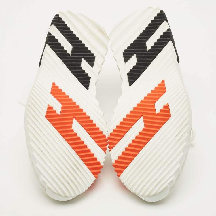 مملوكة مسبقًا Hermes Lift Size 45 White Fabric and Suede Slip On Sneakers