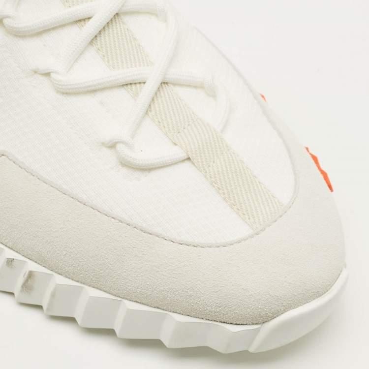 مملوكة مسبقًا Hermes Lift Size 45 White Fabric and Suede Slip On Sneakers