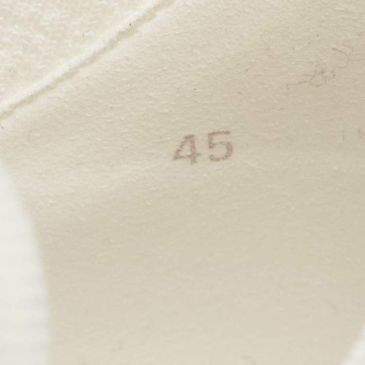 مملوكة مسبقًا Hermes Lift Size 45 White Fabric and Suede Slip On Sneakers