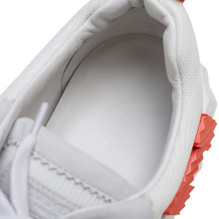 Pre Owned Hermes White Suede and Fabric Bouncing Sneakers Size 46