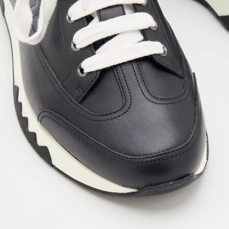 Pre Owned Hermès Black Leather Trail Low Top Sneakers Size 43.5