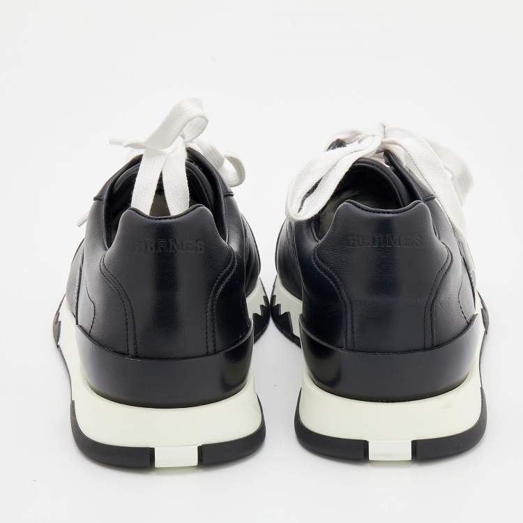 Pre Owned Hermès Black Leather Trail Low Top Sneakers Size 43.5