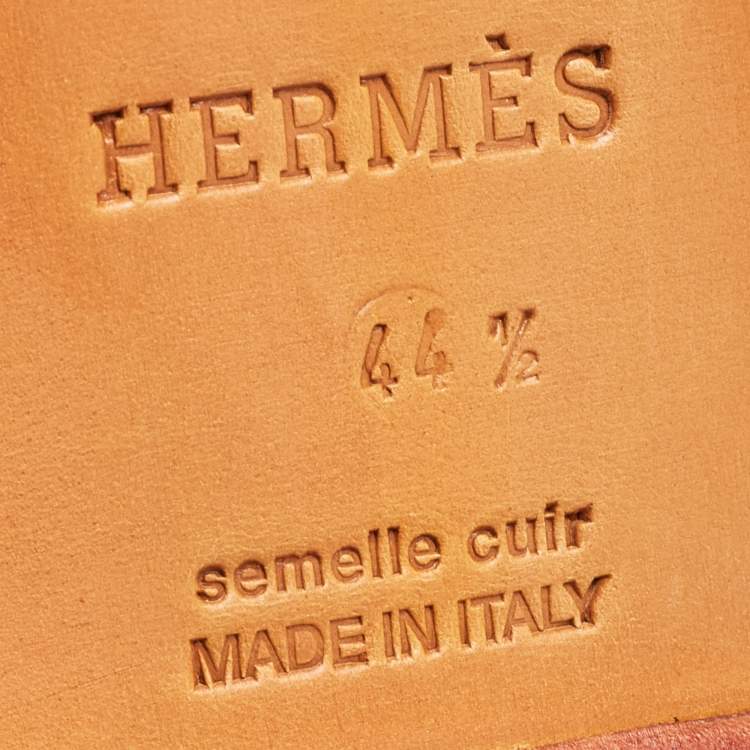 Pre Owned Hermes Brown Leather Kent Derby Size 44.5