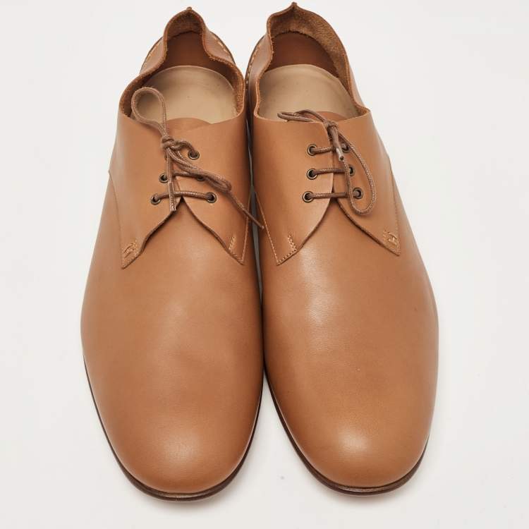 Pre Owned Hermes Brown Leather Kent Derby Size 44.5