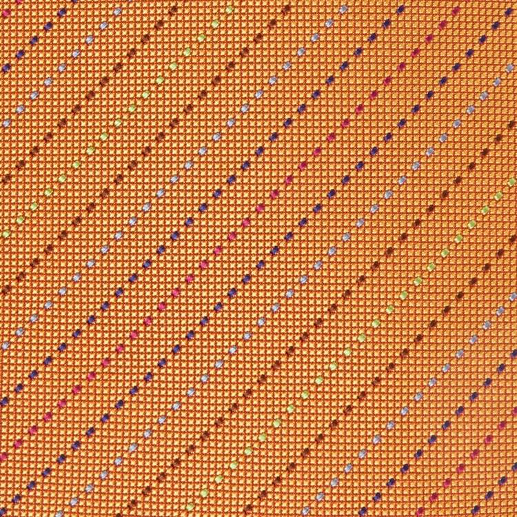 Pre Owned Hermes Orange Diagonal Stripe Pattern Silk Classic Tie