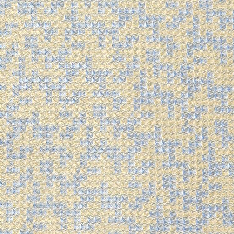 Pre Owned Hermes Light Yellow/Blue Abstract Pattern Silk Tie