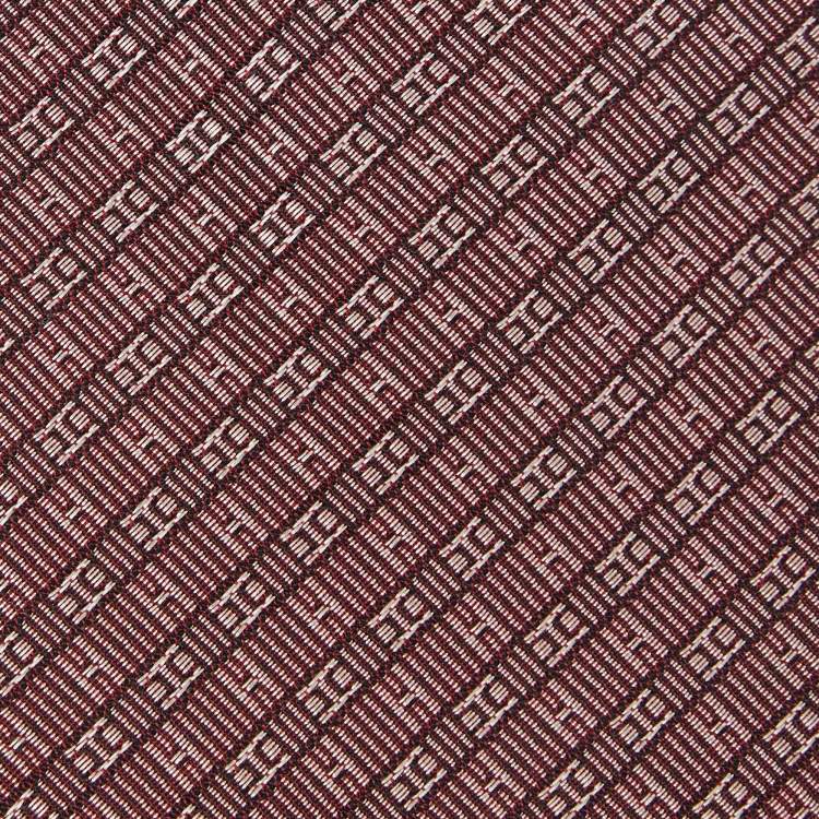 Pre Owned Hermes Maroon H Pattern Silk Tie