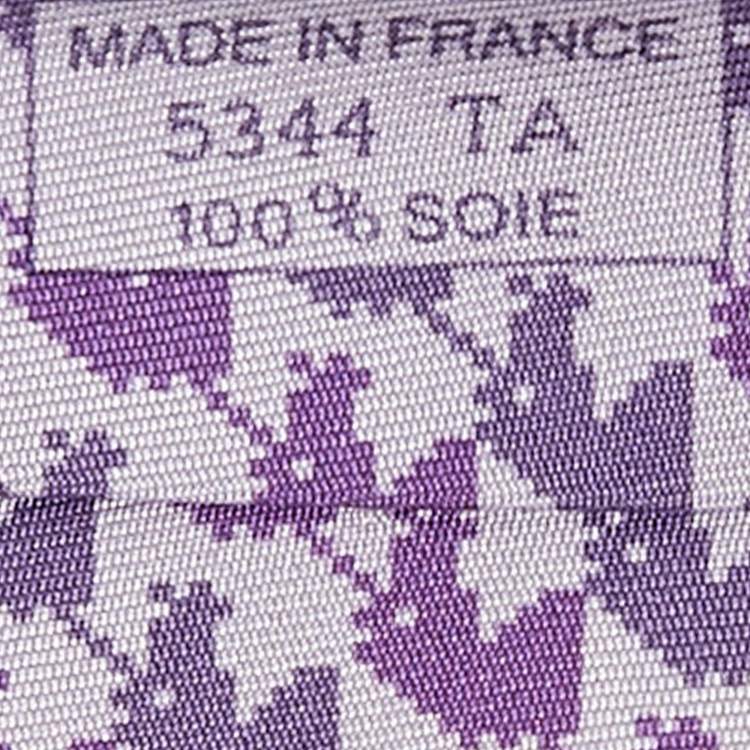 Pre Owned Hermes Purple Pixel Animal Print Silk Traditional Tie 