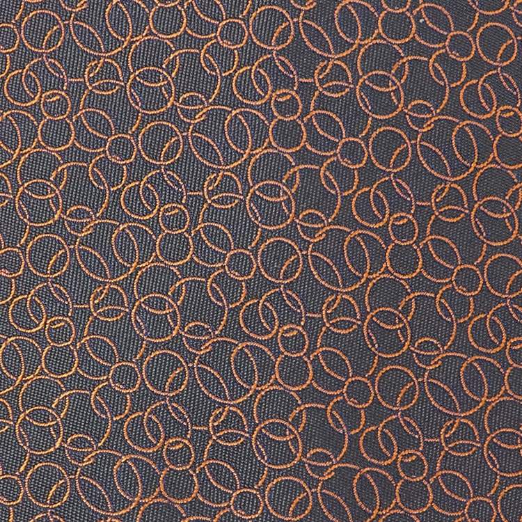 Pre Owned Hermes Midnight Blue Interlinked Ring Pattern Silk Tie