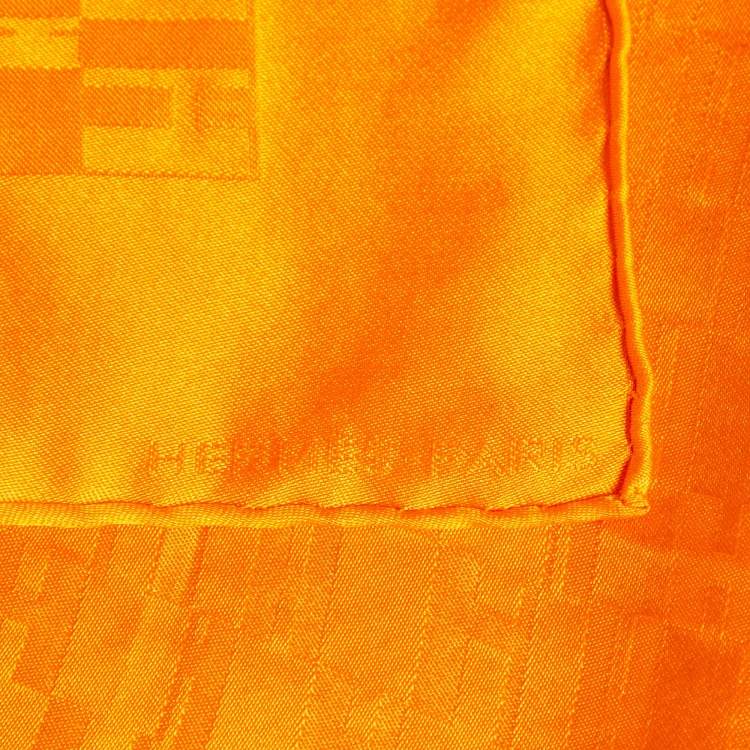 Pre Owned Hermès Orange Silk Petit Gavroche Handkerchief 