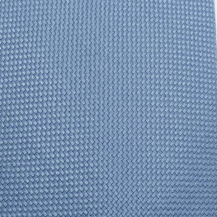 Pre Owned Hermes Blue Basket Weave Silk Traditional Tie
